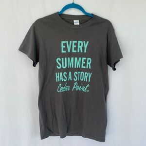 Cedar Point Grey and Teal Summer T-Shirt NWT